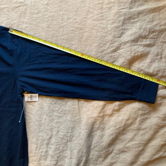 NWT LL Bean Unshrinkable Long Sleeve Henley Shirt Mens Medium Navy Blue/Black - Picture 8 of 9